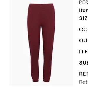 Aritzia TNA Cozy Fleece Perfect Sweatpants